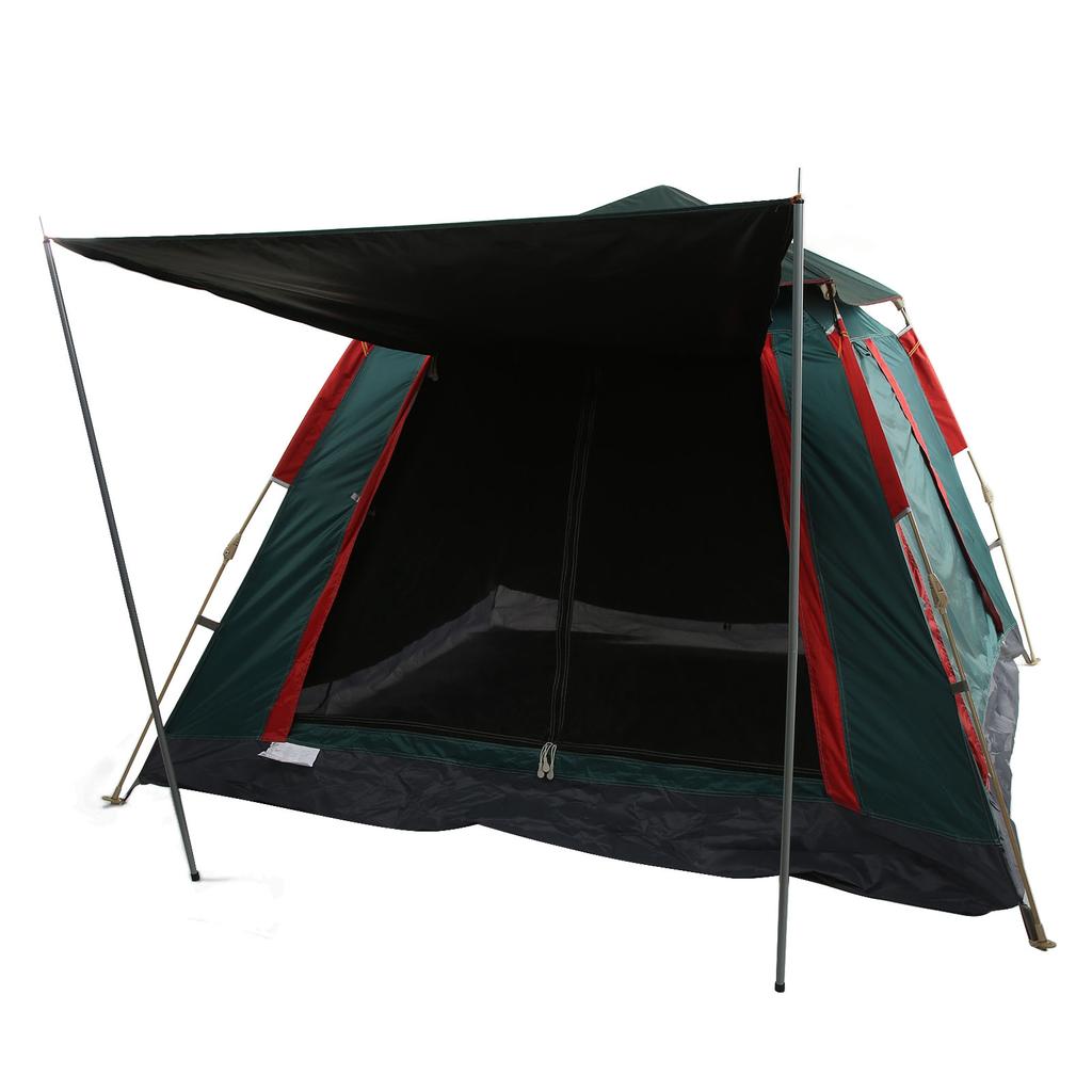 Camping Tent with Vinyl Coating 3 To 4 Person Waterproof Automatic Double Layer Family Tent for