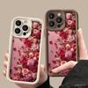 Romantic Rose Petal Art Phone Case for iPhone 17 16 15 14 13 12 11 Series Pro Max Plus Double Layer Protection