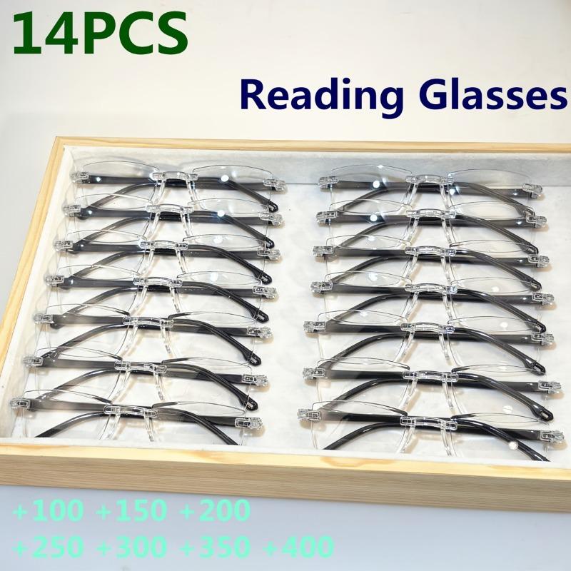 14pcs Y2K Style Anti Blue Light Reading Glasses with PC Frame and Lenses