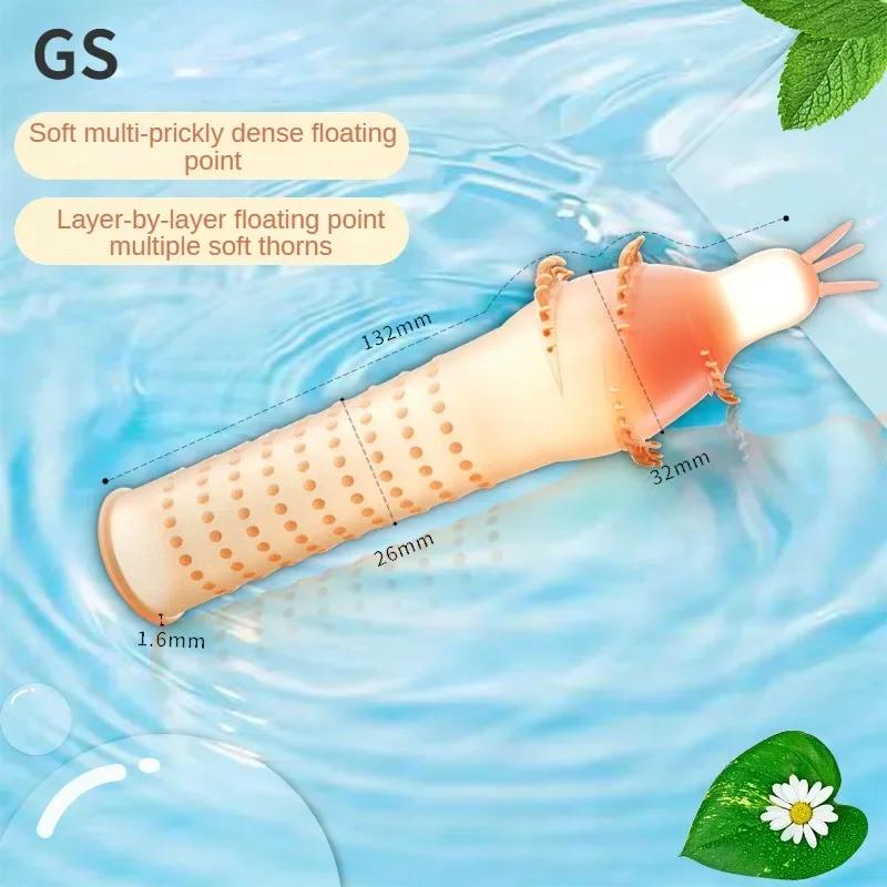 Reusable Condoms Ultrathin Penis Sleeve Delay Ejaculation Sleeve Impotence Erection Thorn Dot G Spot Cover for Sex Adult Men
