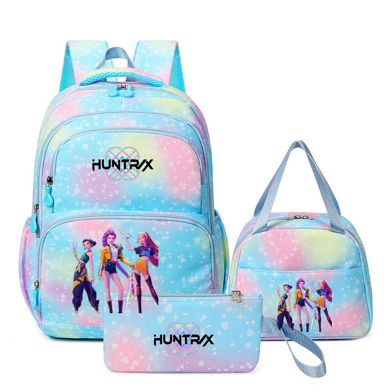 3Pcs/Sets Mochila Backpack Colorful Schoolbag Pencil Case Lunch Bag for Students School Bags Pen Bags