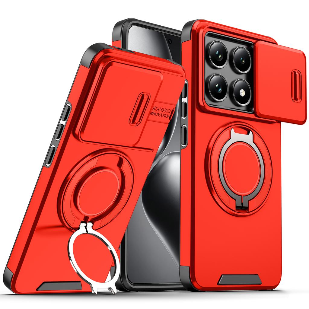 For Xiaomi 15T Pro Case Xiaomi 14T Pro Cover Mi 15T Mi 14T Cases New Armor Case Slide Lens Protect Magnetic Ring Holder Cover