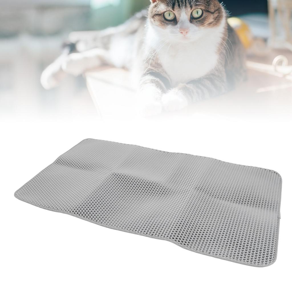 45.67 X 25.98in Cat Litter Mat EVA Anti Slip Water Resistant Easy to Clean Pet Litter Trapping Mat for Kitty