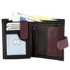 Portefeuille - MP0022 - Cuir véritable mouton - Format vertical 11×9 cm - Noir &amp; bordeaux