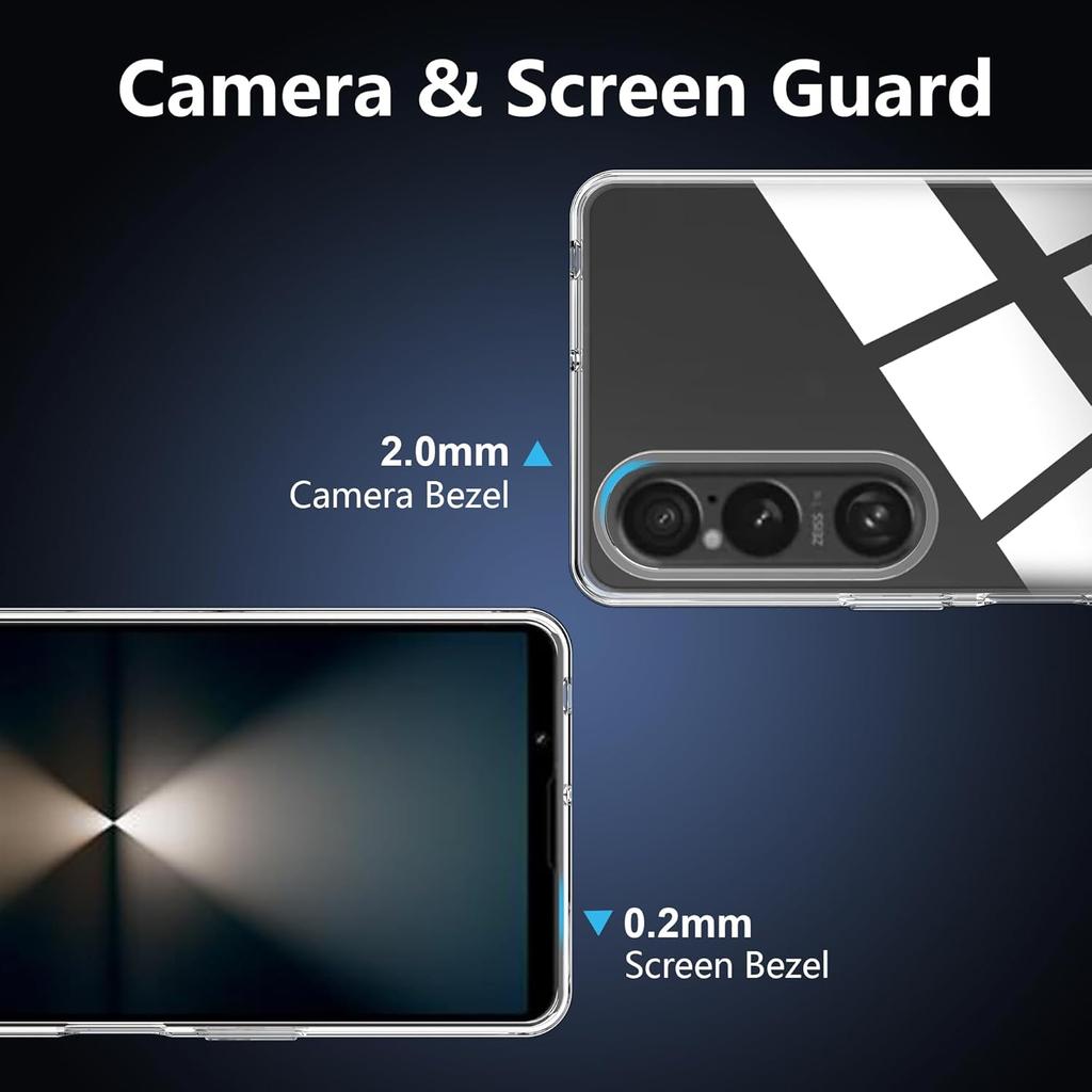 For Sony Xperia 1 VII Case,high qualit,Scratch Resistant,Anti-Skid-TPU Rubber Soft Skin Silicone Protective Case Cover Transparent