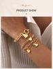 Vintage Roestvrij Staal Dikke Ketting Liefde Hart Bedels Armband Voor Vrouwen Meisjes Cadeau Waterdichte Sieraden