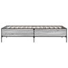 Bed Frame Grey Sonoma 75 x 190 cm Particleboard and Metal