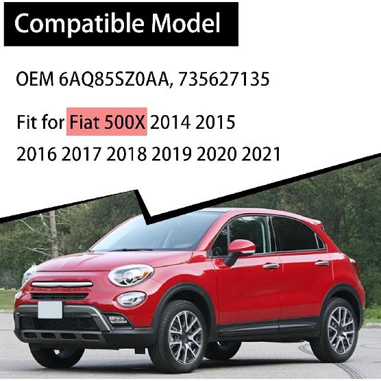 Exterior Door Handle Cap for Fiat 500X, Chrome Front Outer Door Handle Cap 2016-2021, OEM 735607049 6AQ85SZ0AA, Replaces Part Accessory