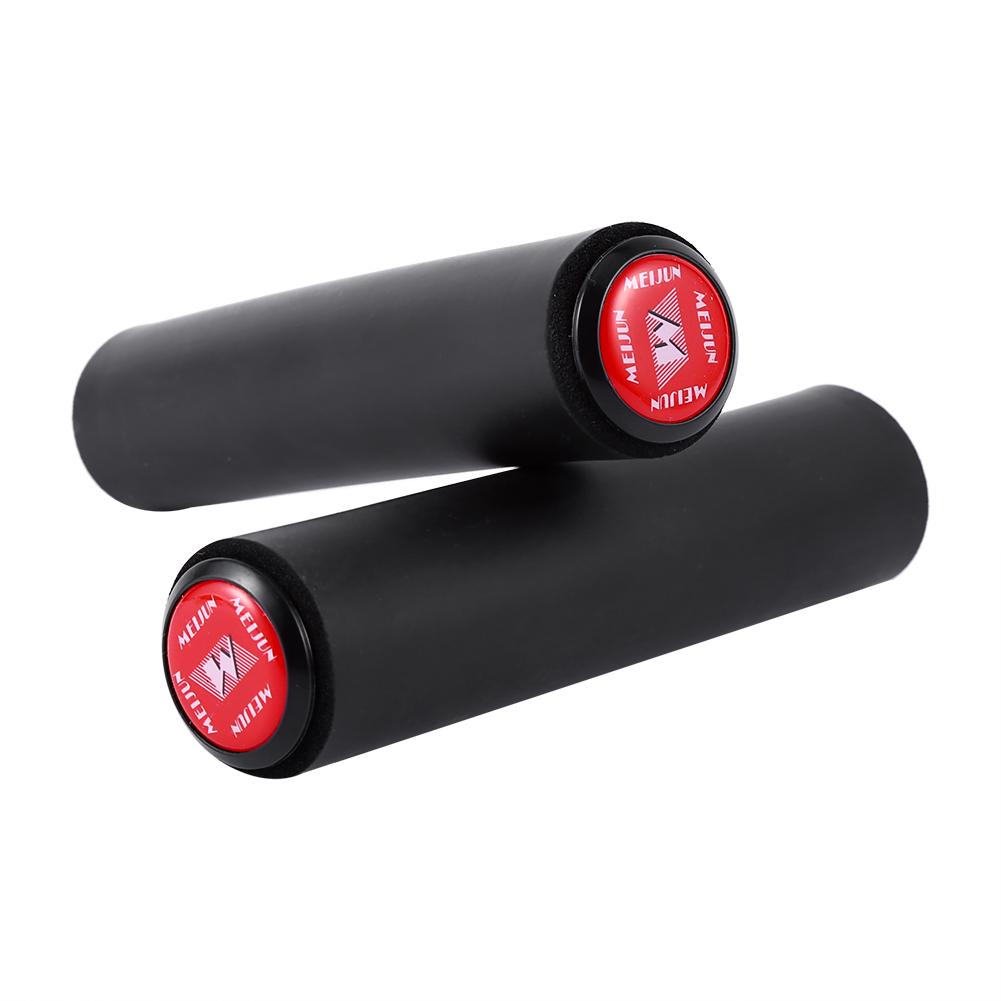 2pcs MTB Bicycle Silica Gel Grip Anti skid Bike Handle Cover For Longer Ride(black)
