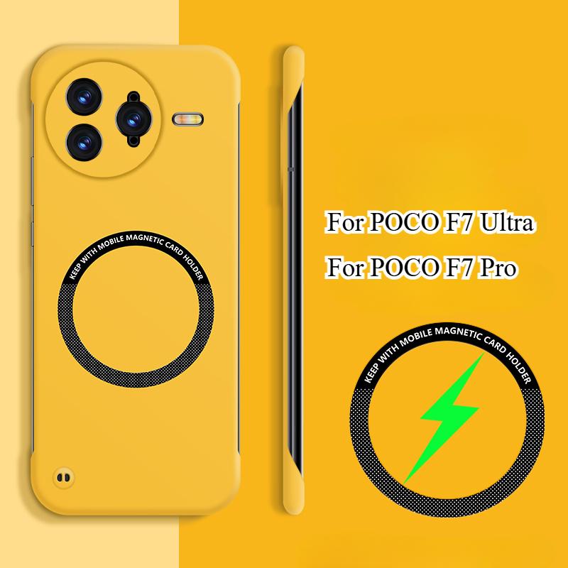 

Для POCO F7 Ultra чехол для Magsafe Magnetic Frameless Hard PC Cover Xiaomi POCO F7 Pro F7ultra Wireless Charging Phone Shell For POCO F7 pro