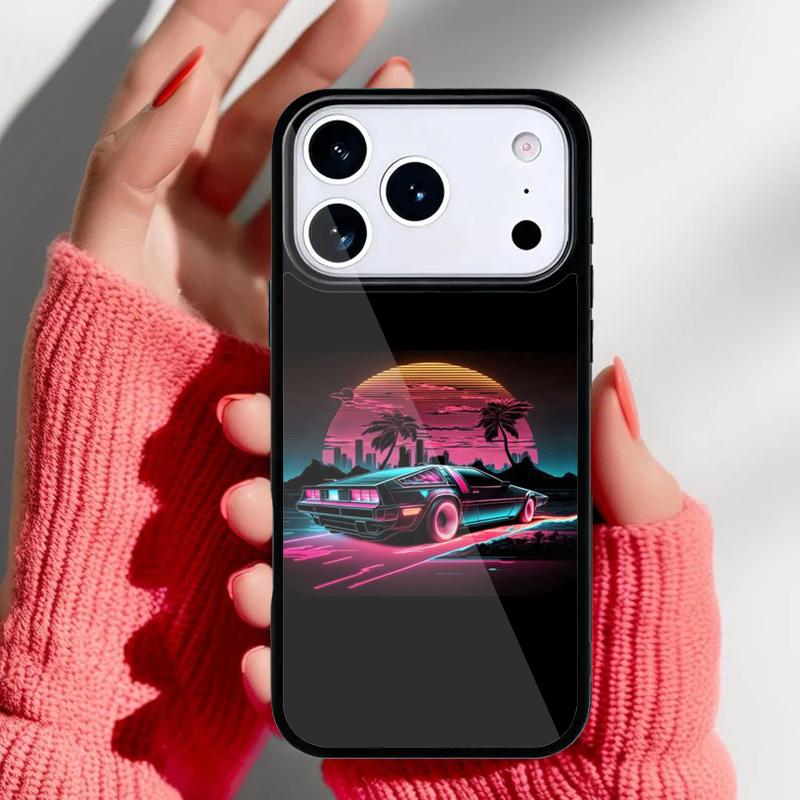 Synthwave 80's Retro Neon Phone Case for iPhone 17 Air 16e 15 14 13 Pro Max Back Cover for 12 11 Pro Coque