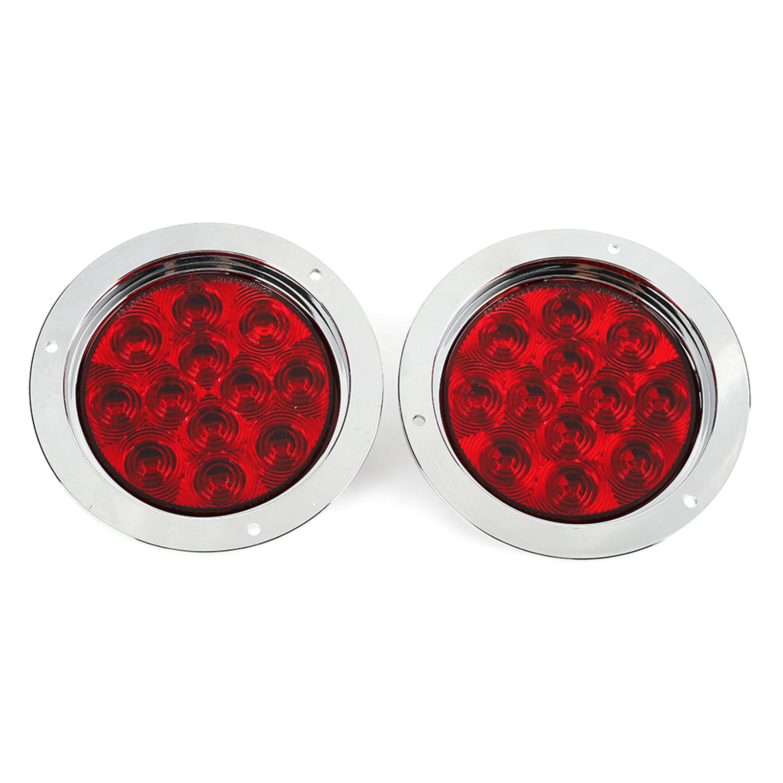 

2 шт. 4-дюймовые 12-светодиодные задние стоп-сигналы для грузовиков, задние указатели поворота, красные круглые 12 В
