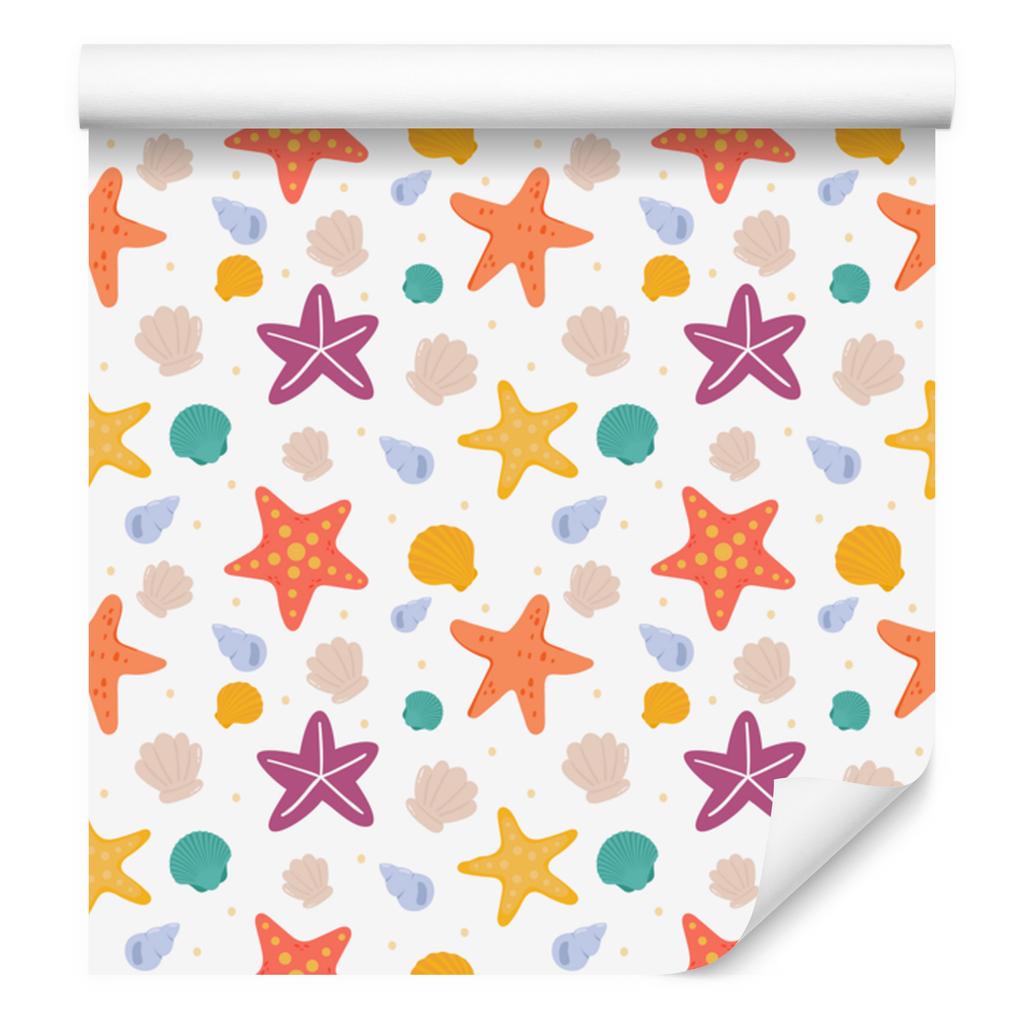 Starfish Wallpaper White and Cream for Living Room and Bedroom 50x1000