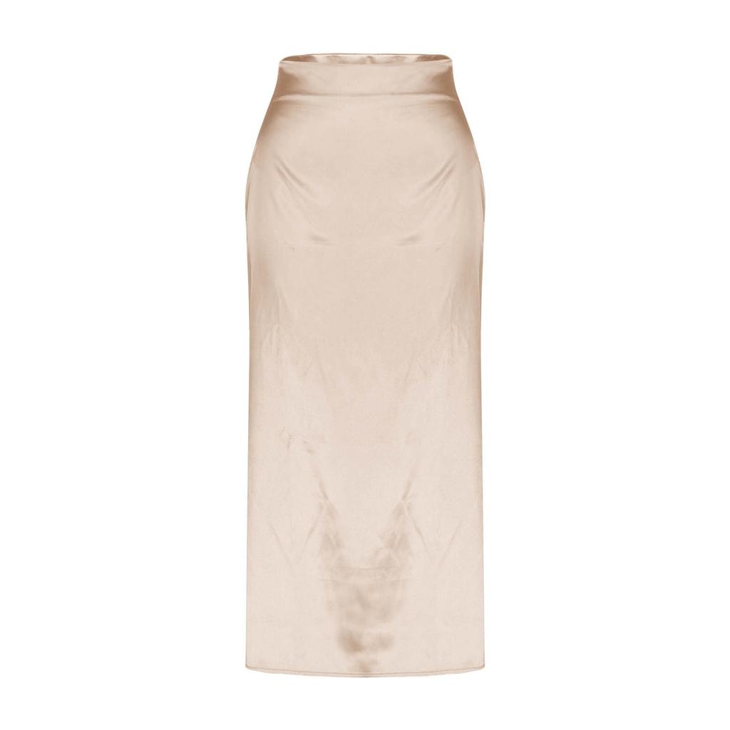 Stylish And Elegant Silky Satin Midi Skirt, Versatile, Slimming And Flowing Bodycon Maxi Skirt For Women.