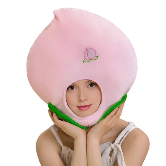 Foto clona Jasné barevné tvar ovoce jídlo Měkká plyšová pokrývka hlavy Otvor pro obličej Kostým internetové celebrity Párty rekvizita