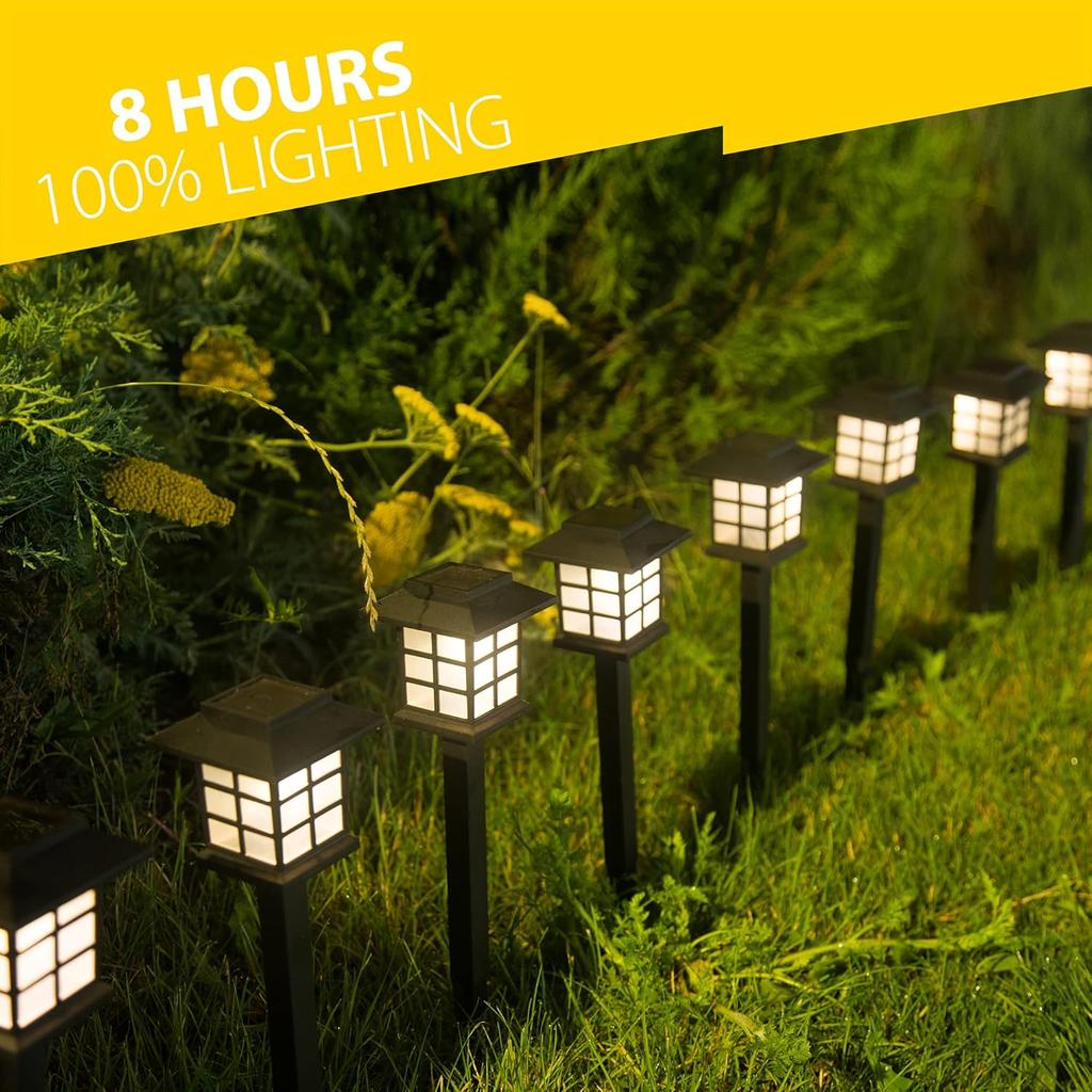 Outdoor Solar Lights – 12-Pack LED Pathway Lamps, Waterproof, Bright, for Patio, Yard, Garden