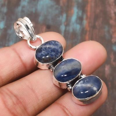 Sodalite Gemstone Handmade 925 Sterling Silver Jewelry Pendant  For Thanksgivings