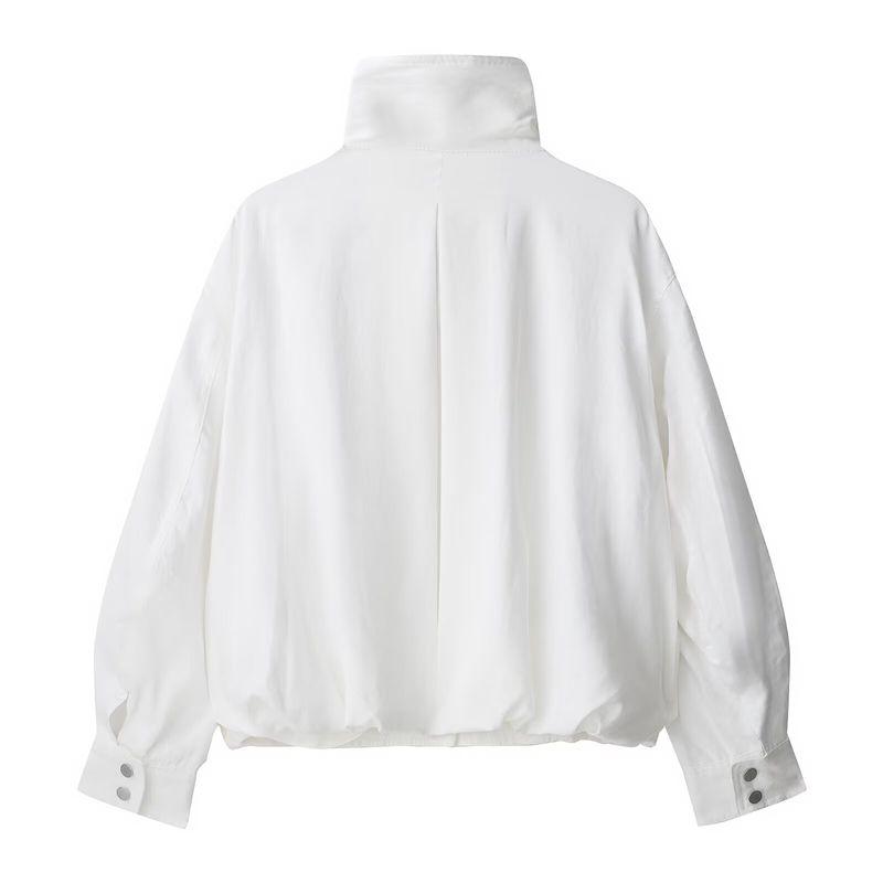 Za Autumn and Winter New Arrivals Women's Clothing Zr European and American Style Loose and Versatile Linen Bomber Jacket Coat 8143327