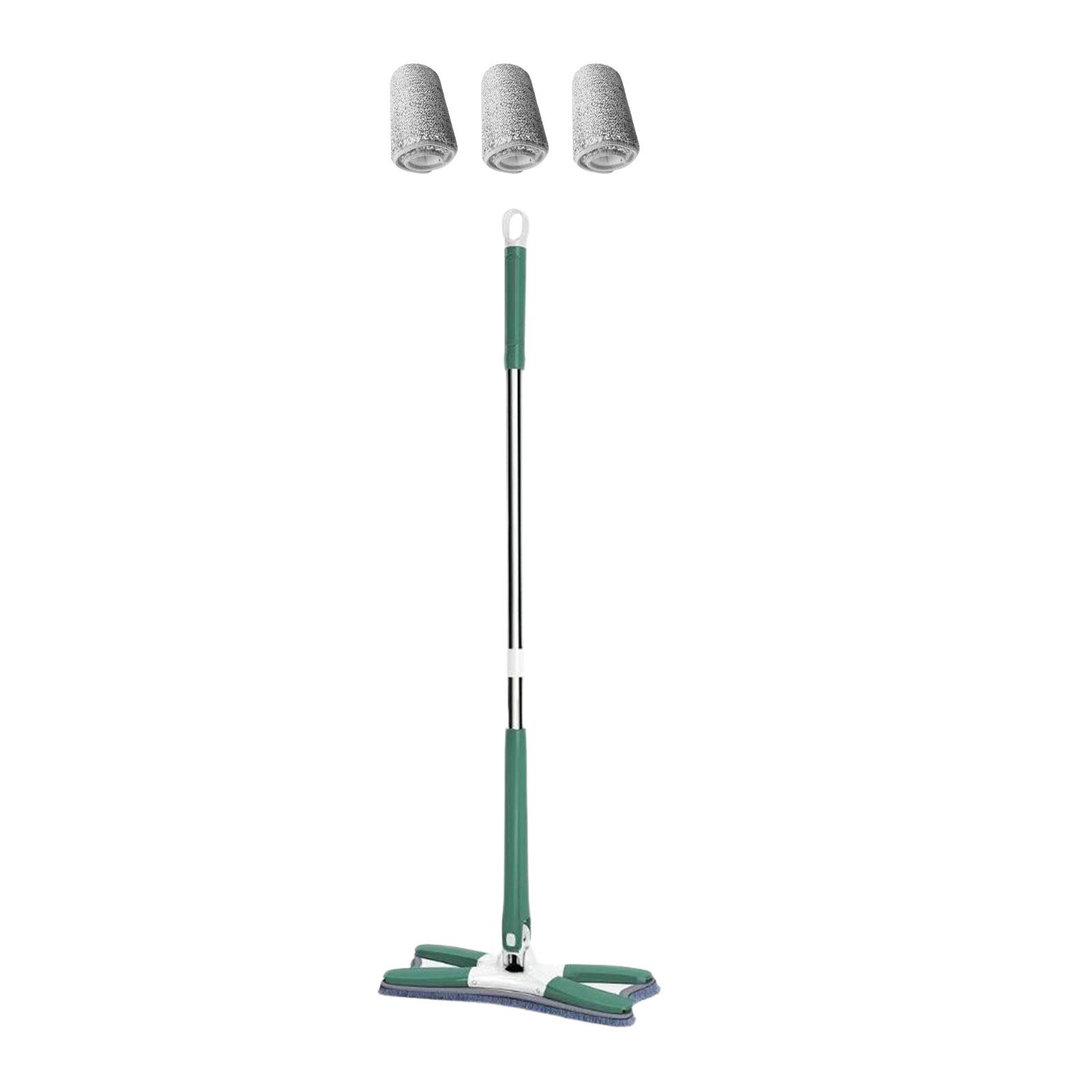 Microfiber Hands Washing Flat Mopping and 3 Replacement Microfiber Mop Pads