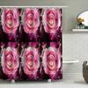Luxurious Pink Rose Bath Shower Curtain Set 3D Printed Floral Decor for Bathroom, Waterproof Fabric Perfect Gift (Set of 6 Panel