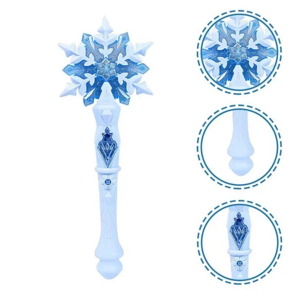 ABS Light Up Snowflake Wand Princess Glow Snowflake Wand Flashing Snow Star Wands  Children Toy