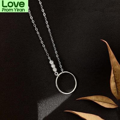 925 Sterling Silvet Circle Choker Necklace For Women Cz Dainty Jewelry Necklace Minimalist Accessories Gift S -N728