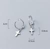 2019 100% 925 Solid Sterling Silver Women Fashion Heart Cross Star Charm Stud Earrings Friendship Gift Teen Girls Friends