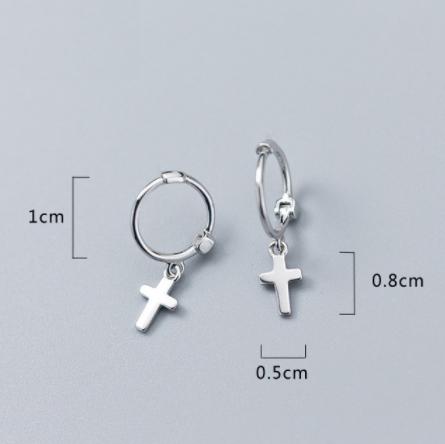 2019 100% 925 Solid Sterling Silver Women Fashion Heart Cross Star Charm Stud Earrings Friendship Gift Teen Girls Friends