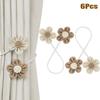 Kwiatowe Tiebacki do Zasłon z Liny Boho Proste Eleganckie DIY Uchwyty do Zasłon Akcesoria Dekoracja Ścian do Domu Sypialni Kuchni Biura