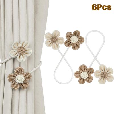 Flower Rope Curtain Tiebacks Boho Simple Elegant DIY Curtain Holdbacks Accessories Wall Decor for Home Bedroom Kitchen Office