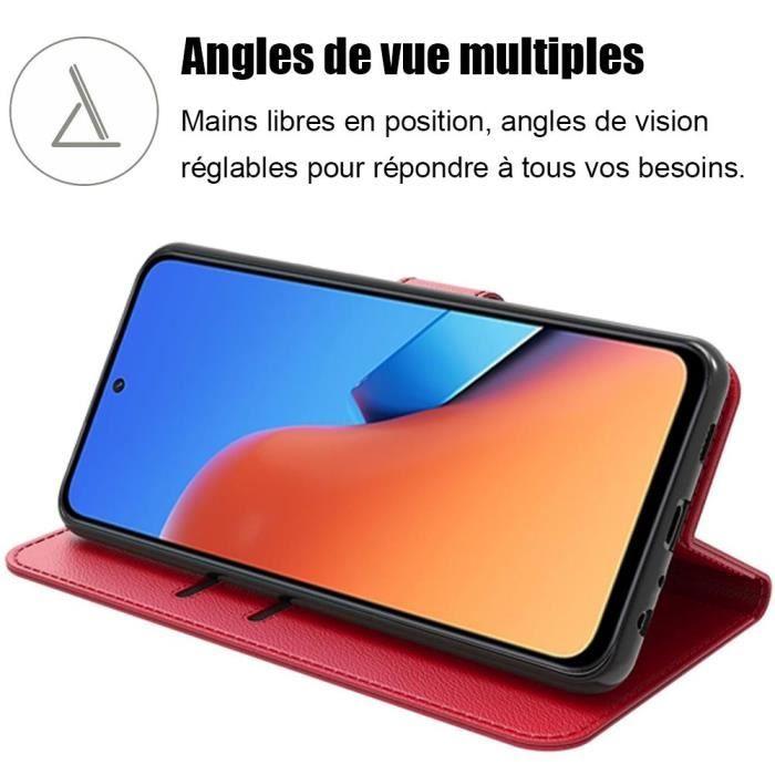 Coque - E.F.CONNECTION - pour Xiaomi Redmi 12 5G - Rouge - Protection Antichoc - Porte-Cartes