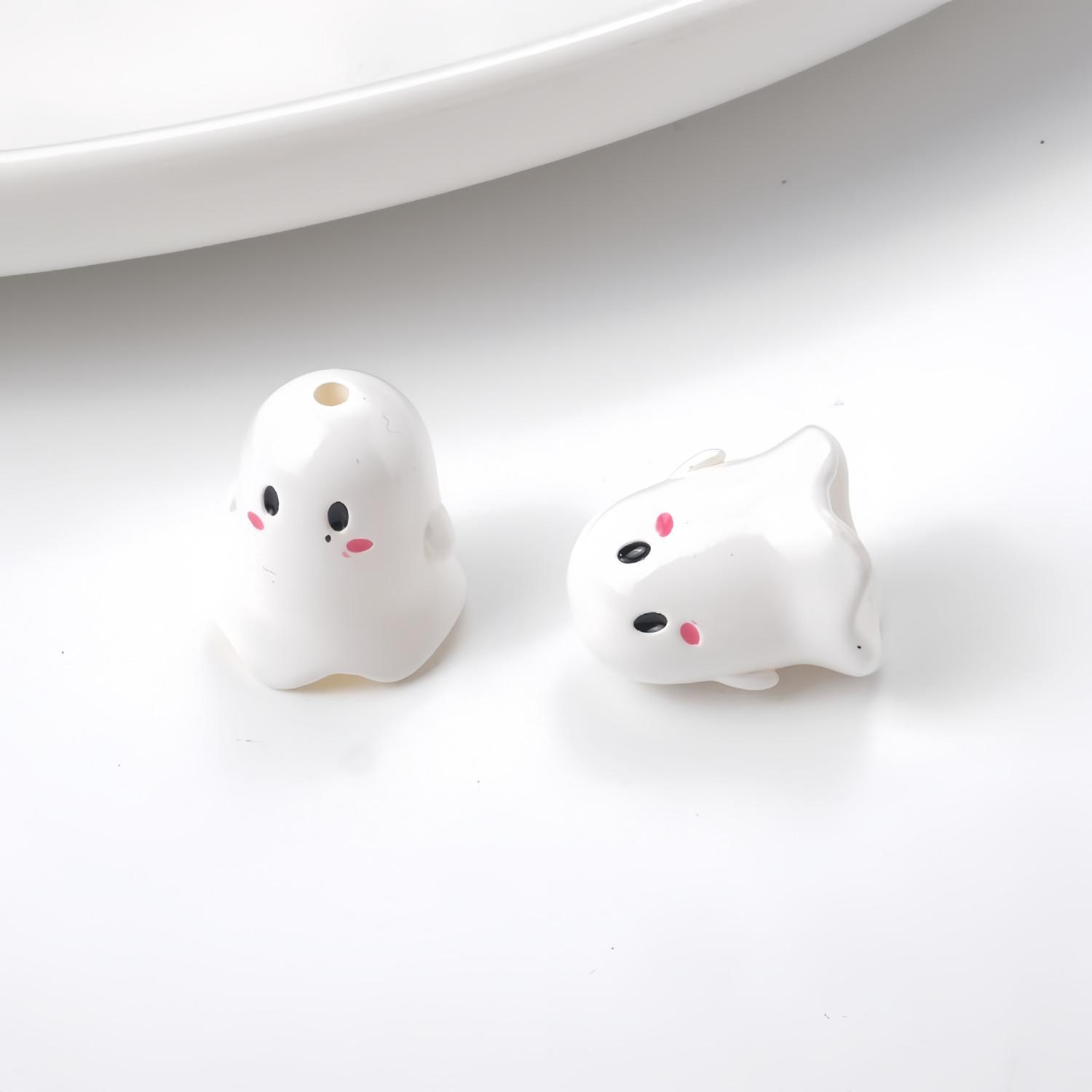 

10Pcs Colorful Ghost Shaped Acrylic Beads, 3D Halloween Charms For Bracelet, Necklace, Phone Strap Jewelry Making Supplies 10pcs белый