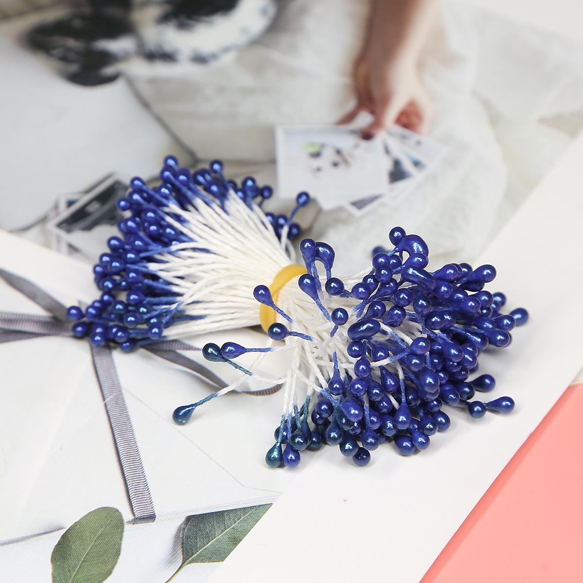 

150 шт., имитация цветка, тычинка, сделай сам, сердцевина, шифоновый цветок, материалы для украшения торта из помадки, ручные материалы королевский синий