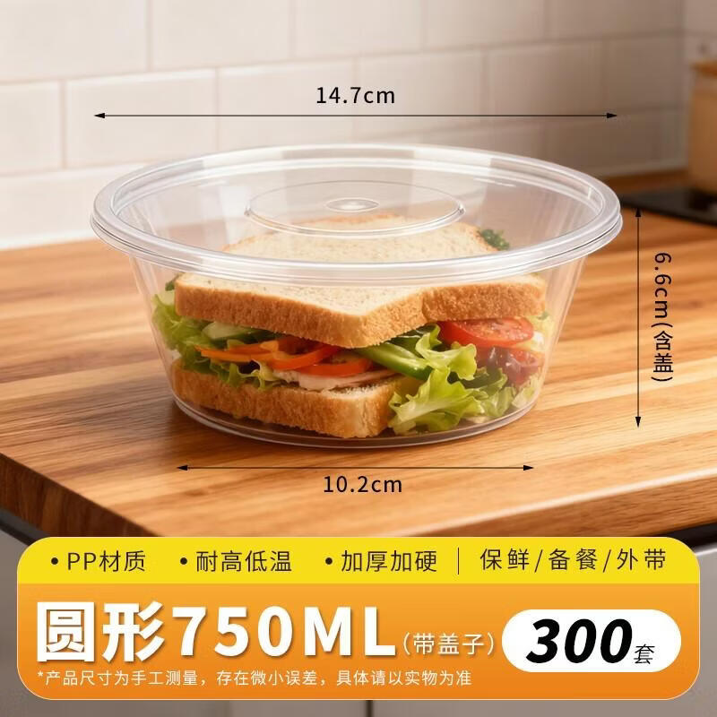 HANDUNYOU Rectangular Divided Disposable Food Container with Lid