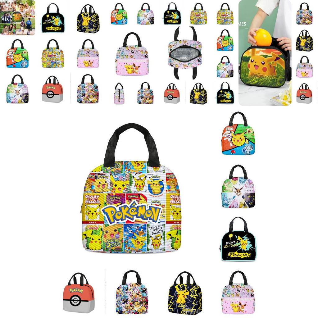 Niedliche Pikachu Pokemon Lunchtasche Cartoon Handtasche Kühltasche für Kinder Tragbar und stilvoll