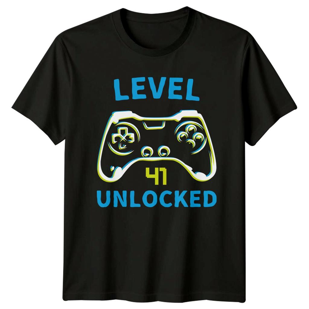 Level 41 Unlocked TShirt Gamer Gaming 41st Birthday Gift For Him And Her