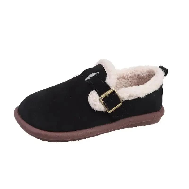 Shoes For Women Tabi Round Toe Flat Womens Snow Boots Loafers Black Elegant And Fashion Hot Pu Stylish Offer Lamb Gothic