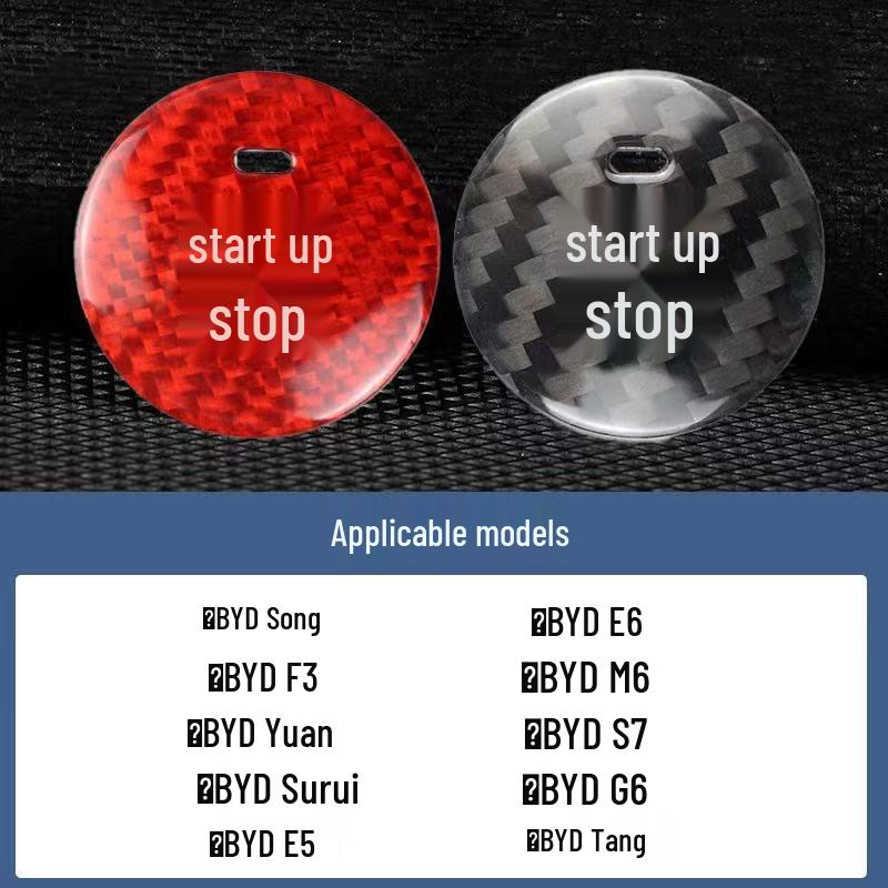 Real Carbon Fiber One-Button Start Ignition Sticker for BMW, Mercedes-Benz, VW, Toyota, Nissan, Honda, Suzuki