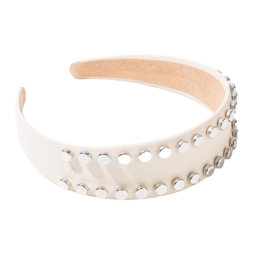 

PU Leather Rivet Headband Multi-Color Face Wash Headwear Cool Wide Brim Hair Hoop Daily