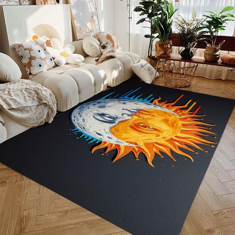 Vintage Sun and Moon Carpet Living Room Sofa Decoration Carpet Boy Game Room Bedside Carpet Children's Crawling Game Mat Gift