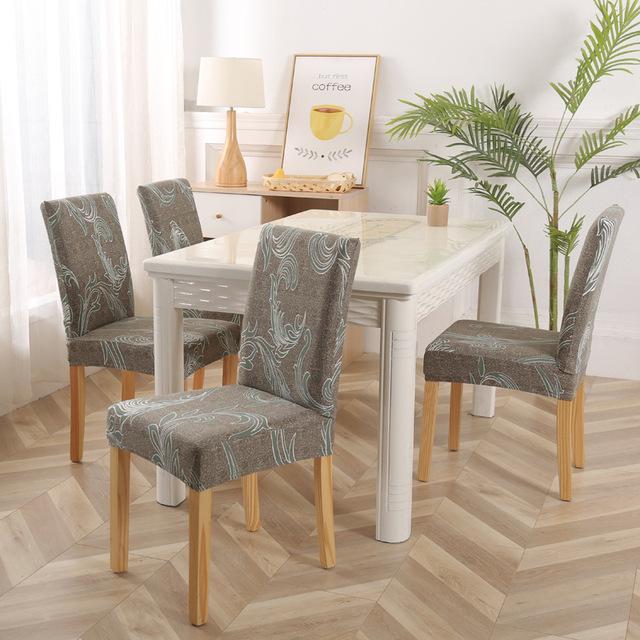 Leaves Series Chair Cover Removable Anti -Dirty Flower Branch Printed Dining Chair Cover Sets For Dining Space Home Wedding Stretch Seat Case