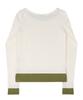 SELITIO Color Block Layered Long Sleeve T-Shirt Beige