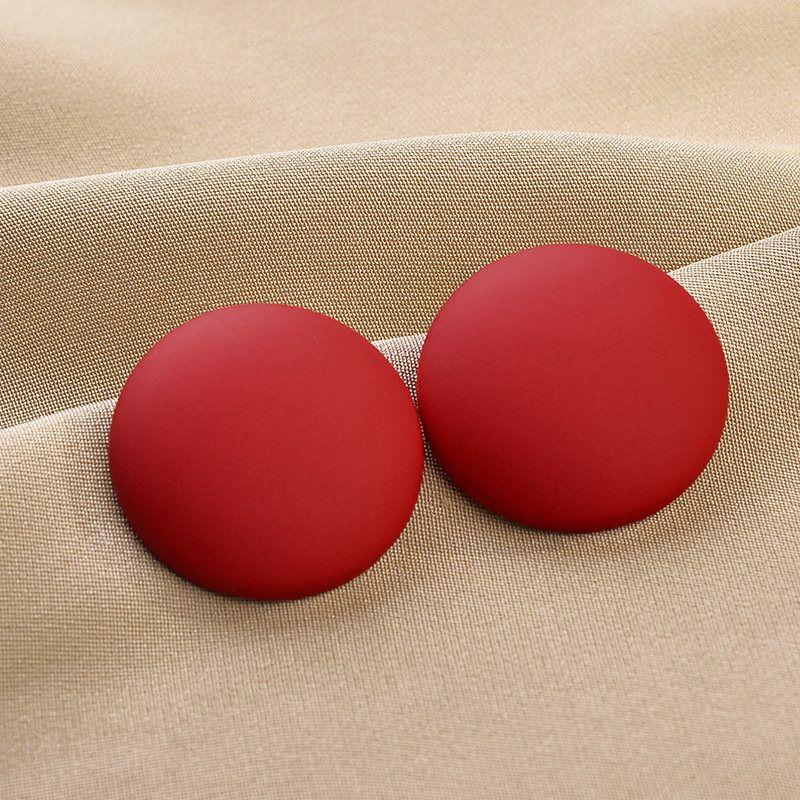

Internet Celebrity Large European and American Candy Color Ins Style 925 Silver Needle Red(A Pair of 925 Silver Ear Needles)