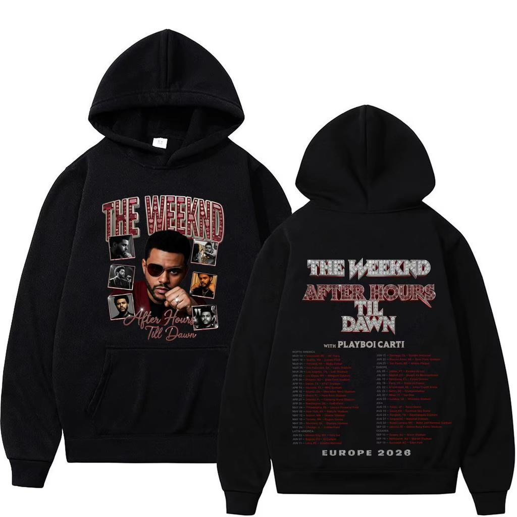 Hot Sale Rapper The Weeknd Tour 2026 Print Hoodie Men Women Fashion Pullover Long Sleeves Hoodie Y2K Gothic Cotton Oversized Hoodie