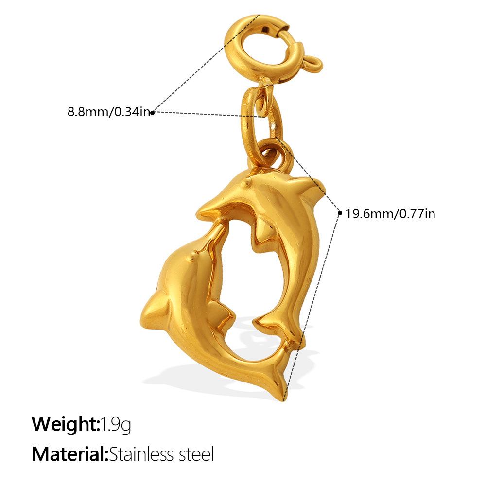 Ocean Series Beach Wind Diy Sea Turtle Sea Horse Shell Jewelry Buckle Pendant Stainless Steel Gold-Plated Accessories
