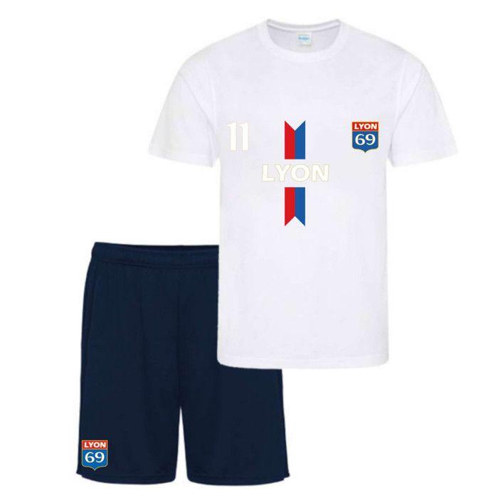 Shorts and Football Shirt Set - Olympique Lyonnais - White - Boys - 3 To 13 Years - Breathable