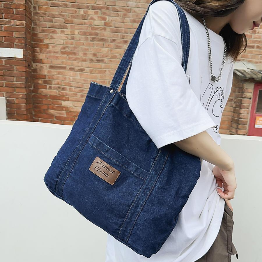 Sac à main vintage en denim 2024, grande capacité, pour femmes