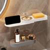 Wall-Mounted Rotating Soap Box Space Saving Cell Phone Holder Jewelry Storage Rack  Jewelry