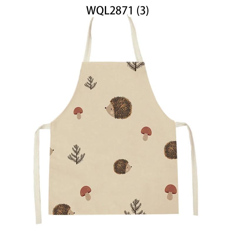 Sea Animal Shell Crab Fish Printed Kitchen Aprons Home Cooking Baking Accessories Deer Hedgehog Crocodile Pattern Delantal