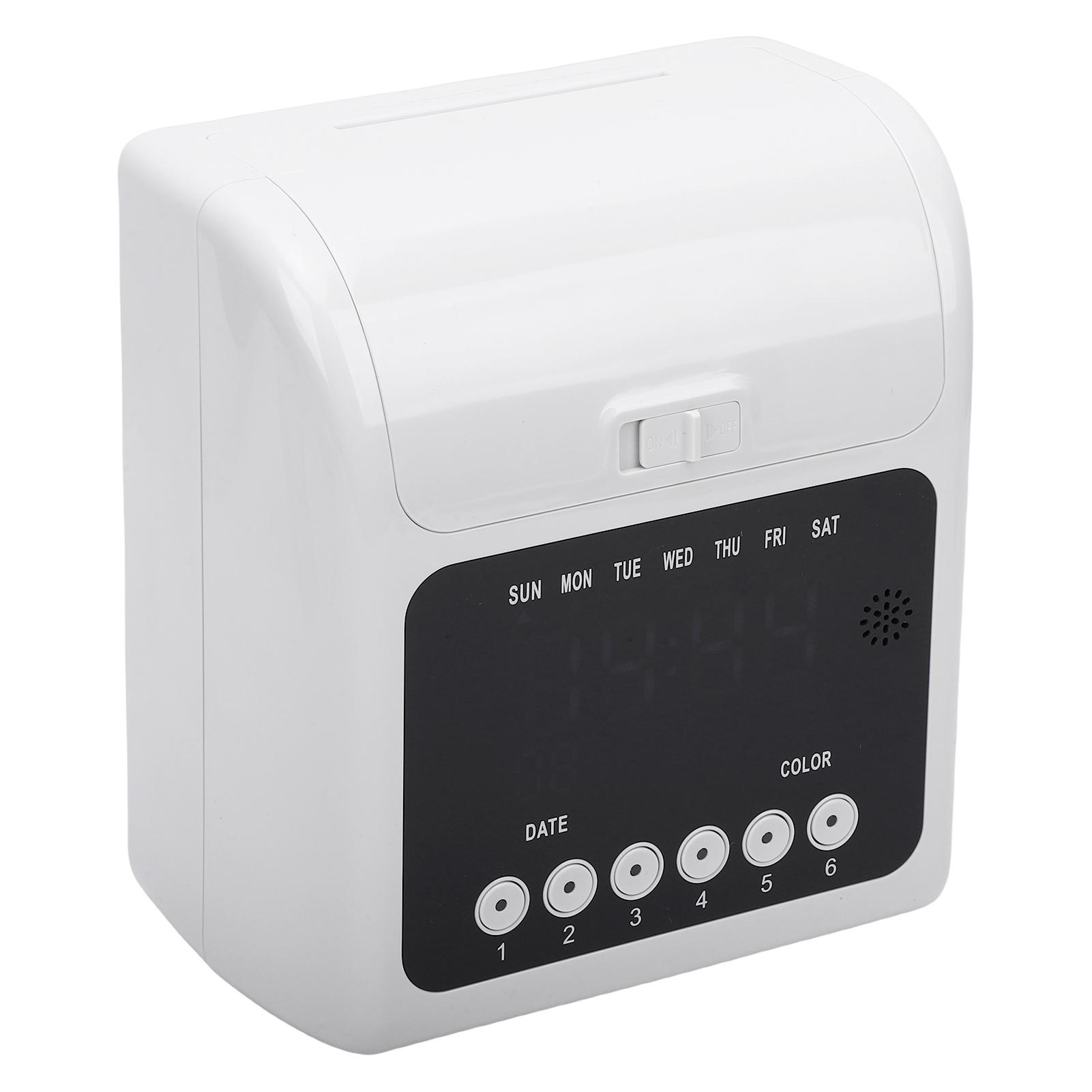 

Electronic Employee Time Clock Machine with 100 Attendance Cards 2 Ribbons Easy Time Tracking for Small Businesses Wall Mount Desktop Punch Clock Syst